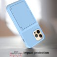 thumbnail image 4 of iPhone 12 Pro Wallet Case, iPhone 12 Case, Dteck Card Holder Cover with Hidden Mirror Dual Layer Shockproof Heavy Duty Protection All-Round Armor Protective Case for iPhone 12 / 12 Pro, Blue, 4 of 6