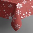 thumbnail image 5 of Red Christmas Snowflake Pattern Square Tablecloth,Waterproof Square Table Cover,Wipeable Spillproof Washable Table Cover for Home Kitchen Party Decor 52"x52"(132x132cm), 5 of 6