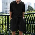 thumbnail image 6 of Mens Outfits 2 Piece Men's 2 Piece Outfits Hipster Patchwork Tee Shirt And Short Set Sports Tracksuits Man Suit Mens Suits 3 Tuxedo Rentals Night for Men Prom Men Black XXL, 6 of 7