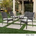 thumbnail image 2 of Noble House San Pico Wicker Stacking Patio Dining Arm Chair in Gray (Set of 4), 2 of 9