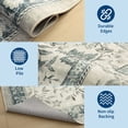 thumbnail image 6 of Garvee 5'x7' Vintage Floral Print Area Rug Botanical Carpet, Washable Rug with Non-Slip Backing for Living Room Dining Room Home Decor, Beige Blue, 6 of 7