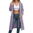 thumbnail image 5 of Inglocry Women Casual Zip up Polyester Hoodies, Fashion Long Hoodies Sweatshirts, Oversized Casual Fall Winter Hoodie Jackets Light Purple M, 5 of 5