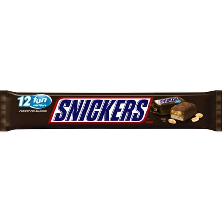SNICKERS Fun Size Chocolate Bars Candy Bag, 6.98 oz 12 Pack