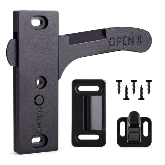 Aluminum RV Screen Door Latch Right Handle Replacement Kit for Travel Trailer, Camper, Motorhome - (RH)