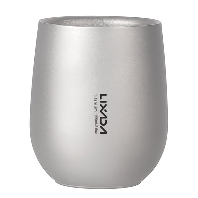 Taza de titanio Lixada 255ml ultraligero titanio doble pared aislado taza de agua taza de té para Ca Lixada Taza de titanio