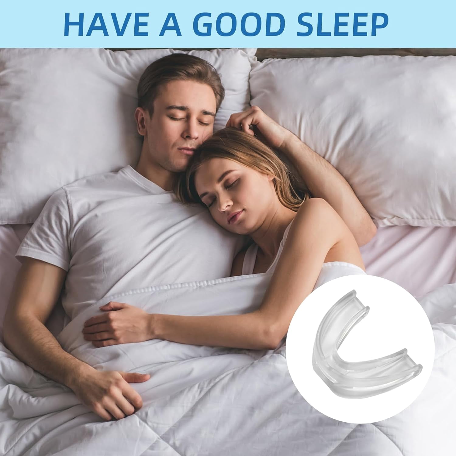 YJJSKEJI Anti-Snoring Mouth Guard, Anti-Snoring Mouthpiece, Snoring Solution Comfortable Anti-Snoring Devices for Man a Better Night's Sleep