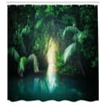 thumbnail image 3 of Ambesonne Jungle Shower Curtain, Mangrove Rainforest Lake, 69"Wx70"L, Green Teal, 3 of 3