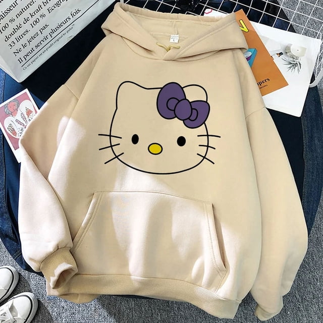 Sudadera con capucha de los años 90, sudadera gótica Y2k, sudadera con capucha de Hello Kitty, sudadera de anime japonés, sudadera de Sanrio, ropa, tops, sudadera, ropa de calle