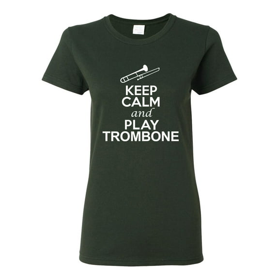 Ladies Keep Calm And Play Trombone Music Lover Musician DT T-Shirt Tee