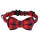 thumbnail image 1 of Cats Cute Bowknot Collars Plaid Tie Soft Cloth Bowtie with Bell Pets Decoration SuppliesRed, 1 of 1