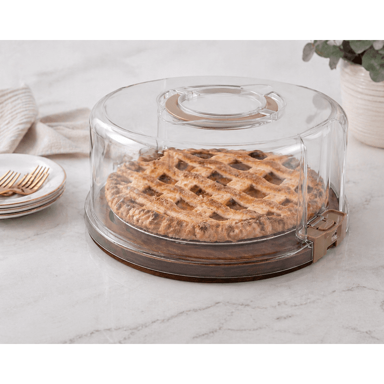 Cook with Color Round Acacia Wood Cake Carrier with Reversible Tray photo 8