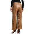 thumbnail image 3 of INSPIRE CHIC Women's Faux Leather Pants High Waist Straight Leg Pant Trousers with Pockets Party Outfit XS Brown, 3 of 6
