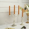 thumbnail image 4 of BalsaCircle 5 Unscented 9 in Gold Beige Premium Wax Taper Candles Ribbed Design Party Events Decorations Supplies, 4 of 8