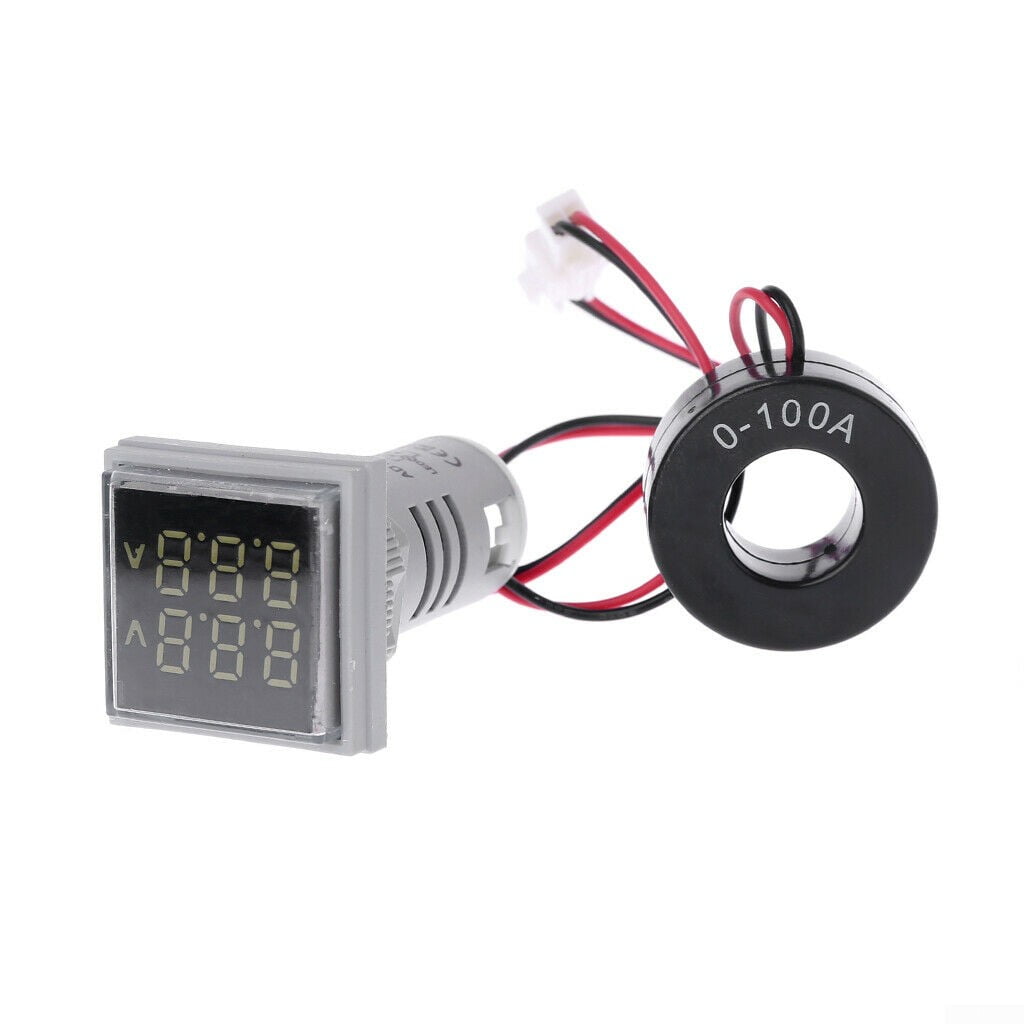 AC 60-500V LED  Voltage Gauge Voltmeter Ammeter  Current Meter Dual Display 
