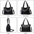 thumbnail image 3 of Women's Soft Faux Leather Tote Bag Purse Handbags Wallet Handbag Shoulder Bags Crossbody Bag Large Capacity, 3 of 7