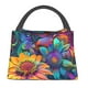 thumbnail image 1 of Fotbe Psychedelic Sunflowers Bolsa Térmica Portátil con Estampado, Bolsa de Entrega de Alimentos Aislada, Bolsa Reutilizable de Gran Capacidad para Comidas y Supermercado, 1 of 6