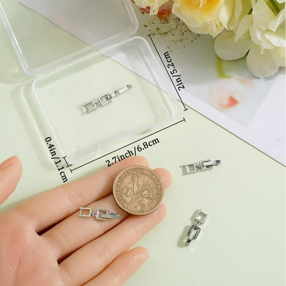 1 Box 3Pcs Fold Over Clasp Bracelet Clasps Extender Bulk Silver Metal Brass Foldover Necklace Closure End Caps Extenders Clasps for Jewelry Making Bracelets Necklaces Extension DIY Crafts Accessories