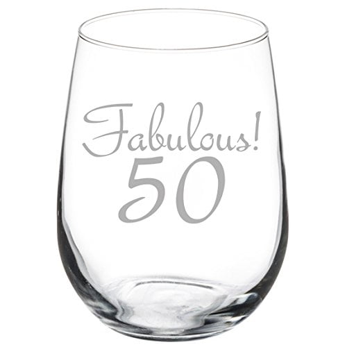 This Queen Makes Fifty Look Fabulous 21 oz Stemless Wine Glass Best Friend Turning 50 Birthday Gift Ideas for Mom Coworker BAD BANANAS 50th Birthday Gift For Women Wife Sister