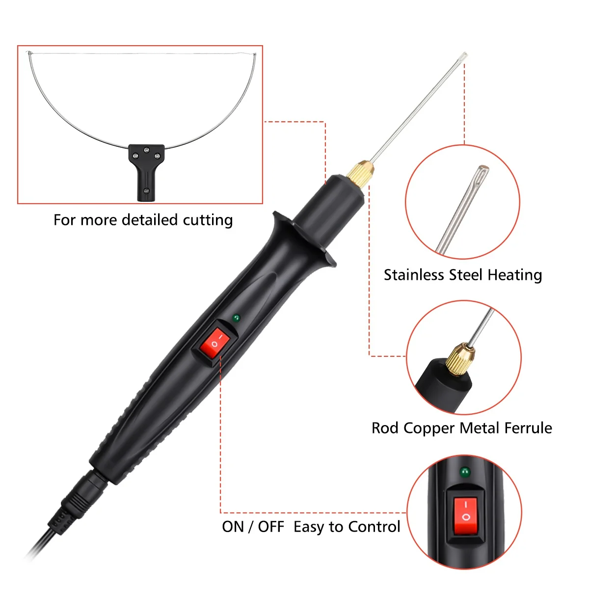 3in1 Electric Styrofoam Cutting Wire Adjustable Temperature Foam Cutting Machine Thermal Knife for Foam Cutter Blade Die cutter