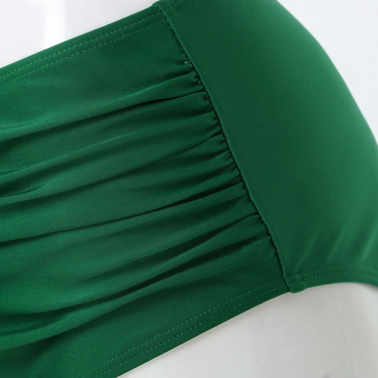 2023 New Split Swimsuit Women's Fashion Gather Chest Bikini Swim Bras for  under Shirt Green S