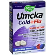 Nature's Way Umcka Cold+Flu Multi-Action Chewable Tablets, Berry 20 ea (Pack of 4)