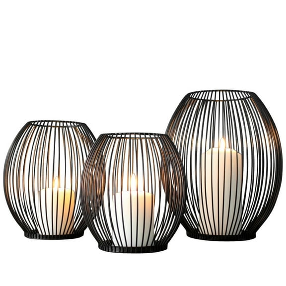 NICEXMAS Wrought Iron Candlestick Black Candle Holder Elegant Desktop Adornment for Wedding Home Decor