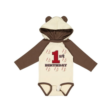 

Inktastic First Birthday Baseball Gift Baby Boy Long Sleeve Bodysuit