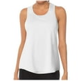 thumbnail image 2 of Women Workout Tops， Athletic Sports Running Tank， Mesh Yoga Training Solid Tops Baseball Tank Tops for Women White S, 2 of 8