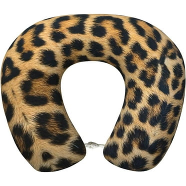 HPINK-T Rough Leopard Print Memory Foam Travel Pillow â€“ U-Shaped Neck Support â€“ Perfect for Watching Movies, Working, Driving, and Relaxing