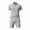Gray, variant on ZToonmas Men's 2 Piece Summer Outfit Set Short Sleeve Collared Shirt with Drawstring Shorts for Daily and Sports