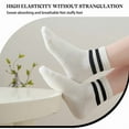 thumbnail image 4 of LDU Women's Ankle Socks with White Stripes, Breathable Cotton Lycra Sports Socks with Moisture Wicking, 6 Pairs, 4 of 6