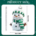 thumbnail image 3 of 1Pcs Cute Snowman Christmas Ornaments, Acrylic Hanging Decor with Striped Knit Hat & Scarf for Xmas Tree(Green), 3 of 4