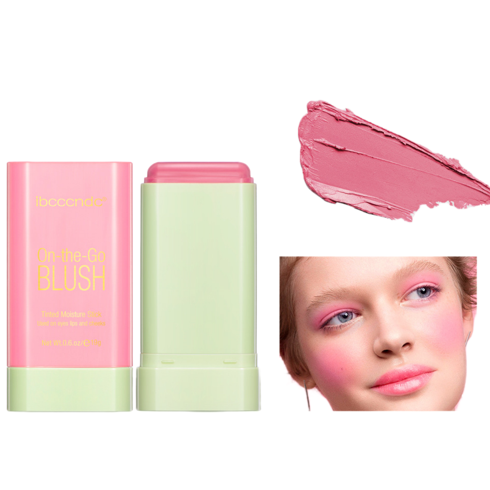 LOYALSE Ibcccndc MultiUse Makeup Blush Stick, Solid Moisturizer Stick, Shadow Lips Cheek