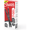 Sharpie S-Gel, Gel Pens, Medium Point (0.7mm), Black Ink Gel Pen, 4 Count