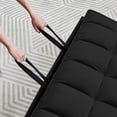 thumbnail image 4 of 3 in 1 Convertible Sleeper Sofa Bed, 55 Inch Modern Pull Out Couch Bed with Adjustable Backrest, Velvet Loveseat Sofa Bed with Pillows & Pockets for Living Room, 4 of 8