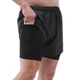 thumbnail image 1 of Shorts para hombre Pantalones cortos deportivos para hombres con forro 2 en 1 con bolsillos Pantalon Abody Shorts para hombre, 1 of 7