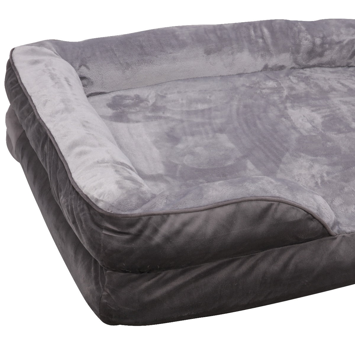 Rectangle Dog Bed for Medium Small Dogs Washable, Indoor Pet Bed Orthopedic Dog Bed with Nonskid Bottom, Gray, L