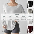 thumbnail image 2 of XPMWRP Long Sleeve Workout Tops for Women Hem Loose Crewneck Athletic Gym Shirts Soft Running Yoga Tee Tops Gray XL, 2 of 4