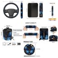 thumbnail image 7 of Yuyamidu Blue Butterfly Car Seat Covers Set of 15 Stylish Steering Wheel Cover Seatbelt Cushion Pad Trash Bin Car Vent Organizer Pouch Rearview Mirror Cover Cup Holder Wristlet Keychain, 7 of 7