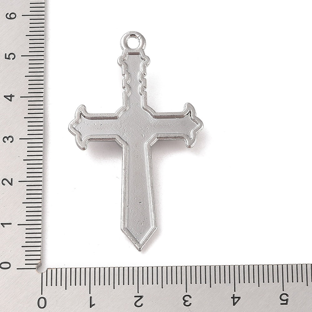 Alloy Resin Rhinestone Pendants Shape Charms Black Platinum 49x29x5mm Hole: 3mm