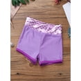 thumbnail image 6 of YONGHS Kids Girls Ballet Sequins Mermaid Tank Crop Top Shorts Set Tankini Swimwear 4-14, 6 of 7