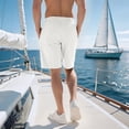 thumbnail image 6 of Men'S Casual Shorts Elastic Waist Shorts Summer Beach Drawstring Shorts with Pockets White XL, 6 of 9