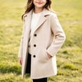 thumbnail image 2 of Dursoulink Wool Trench Coat for Kids Notched Lapel Mid-Long Overcoat with Pockets, Sizes 4Y-15Y, 2 of 9
