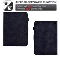 thumbnail image 2 of Embossed Folio Flip Smart Case for Amazon Kindle Fire HD8 / HD8 Plus 2020/2022/2024, Premium PU Leather Kickstand Card Slots Magnetic Auto Sleep / Wake with Pen Slot Case, Black, 2 of 5