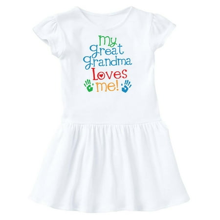 

Inktastic My Great Grandma Loves Me Gift for Grandson Gift Toddler Girl Dress