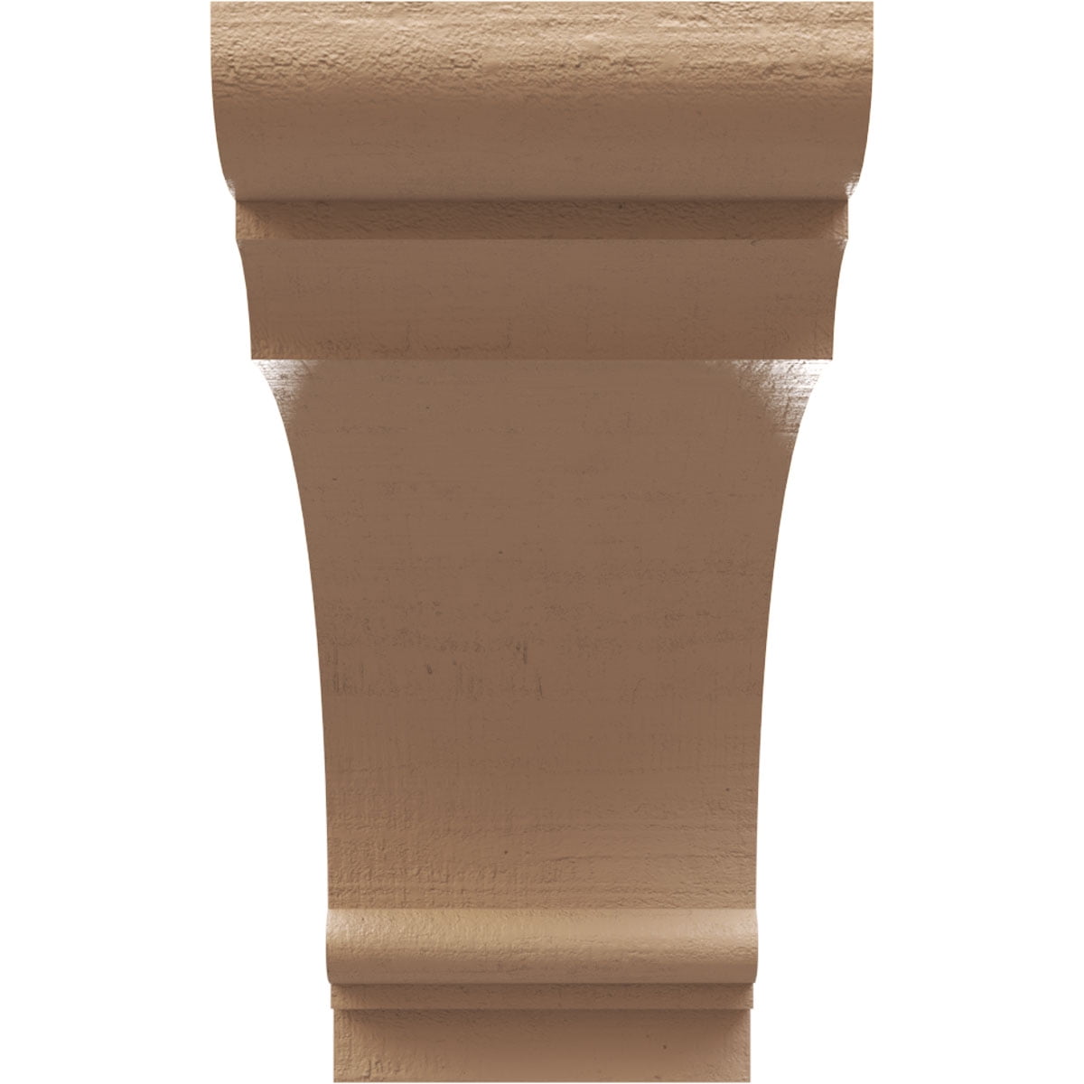 2"W x 6"D x 4"H Classic Hughes Rough Cedar Woodgrain TimberThane Corbel, Primed Tan