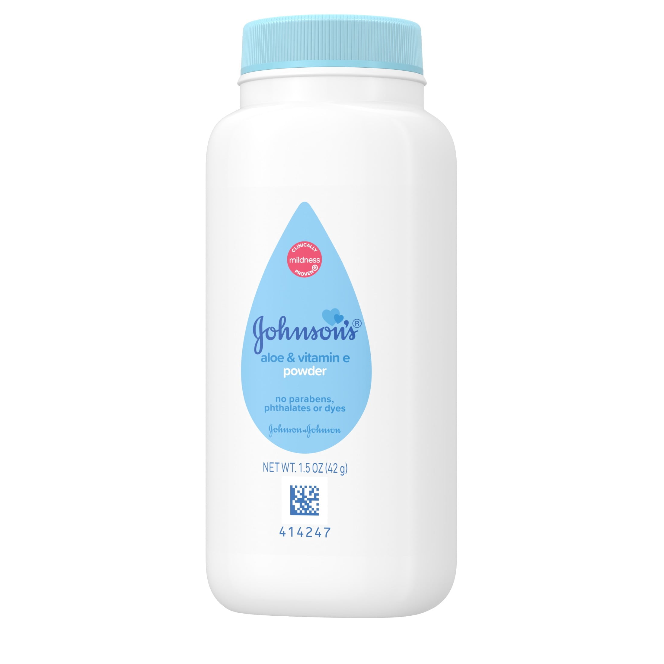 Johnson's Naturally Derived Cornstarch Powder for Baby & Toddler with Aloe & Vitamin E, 1.5 oz