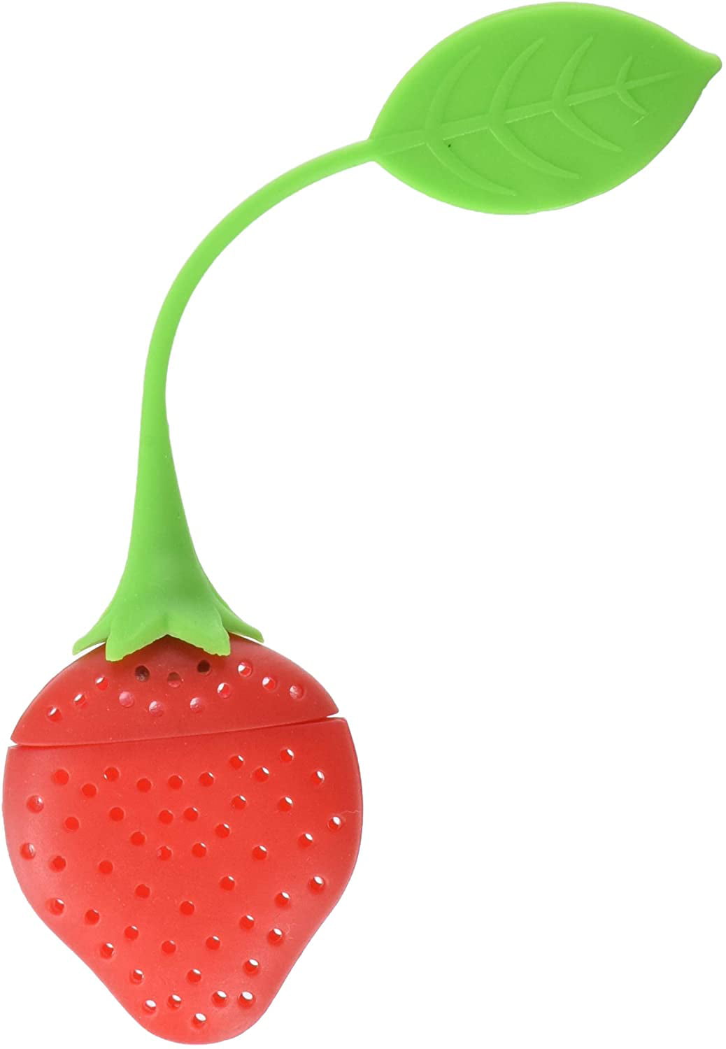 Red Enjoy Your Teatime with Cute Fruit Design Steeper Reusable Tea Strainer with Silicone Leaf Fennel Great Gift for Tea Lover. REDshield Strawberry Shape Tea Infuser 