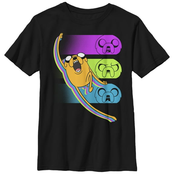 Boy's Adventure Time Jake Triple Threat Graphic Tee Black X Large