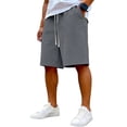 thumbnail image 2 of Men Baggy Sweat Shorts Casual Cotton Fleece Athletic Shorts Summer Workout Gym Lounge Shorts with Pockets Dark Gray XL, 2 of 4